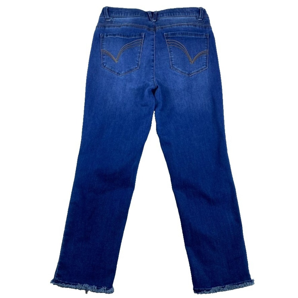 Democracy High Rise Cropped Straight Jeans in Medium Blue - Picture 5 of 12